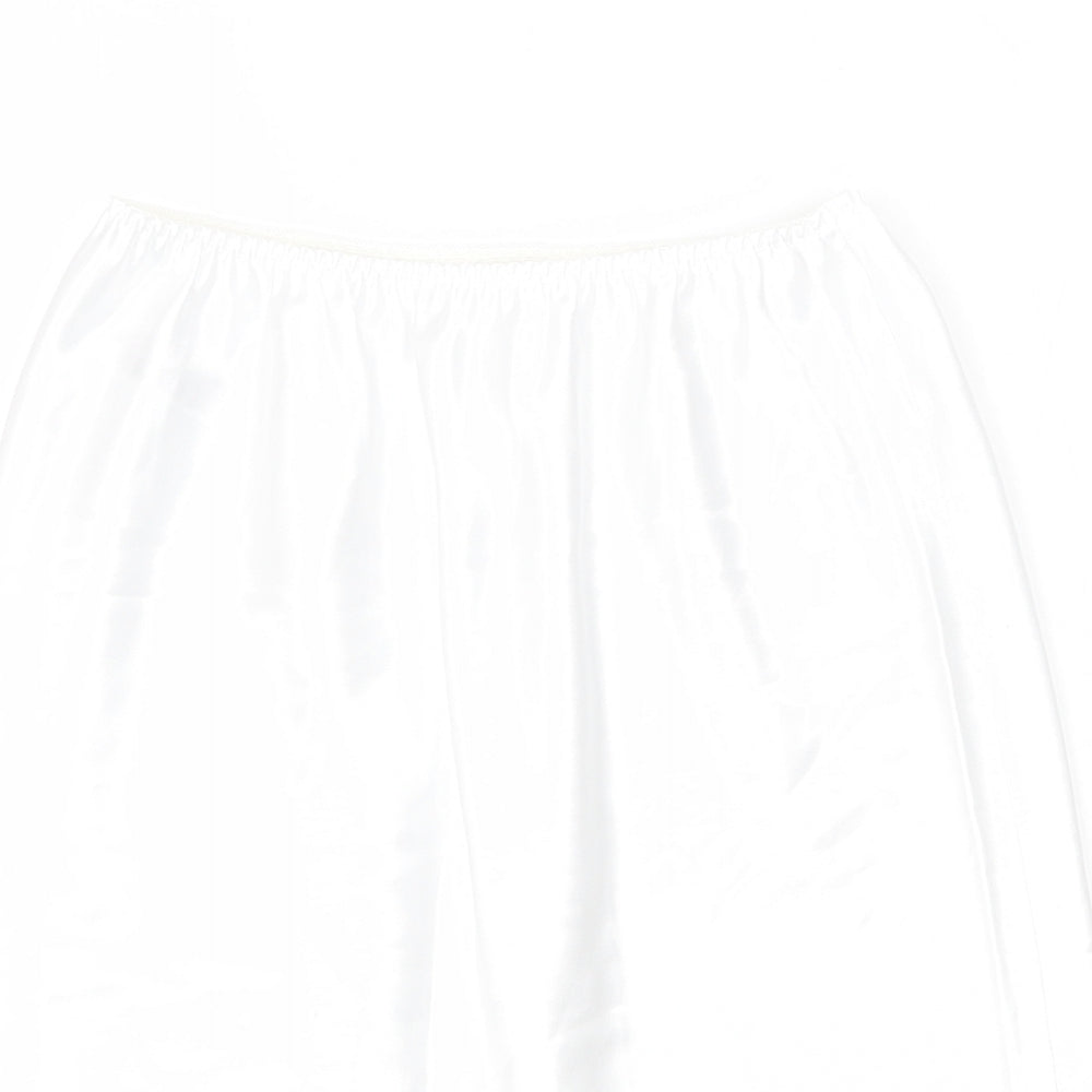 Marks and Spencer Womens White Polyester A-Line Skirt Size 8