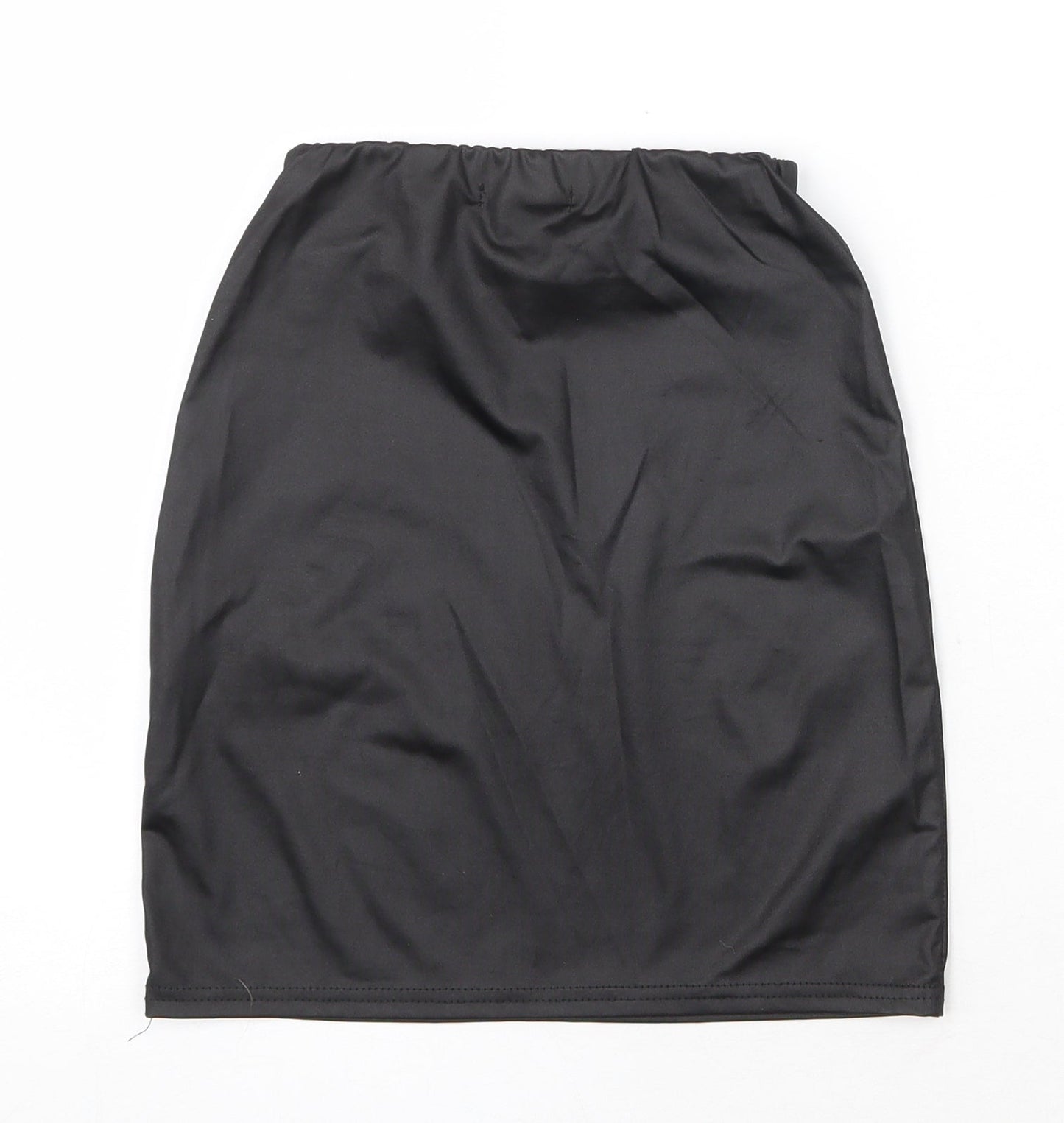 PRETTYLITTLETHING Womens Black Polyester A-Line Skirt Size 6