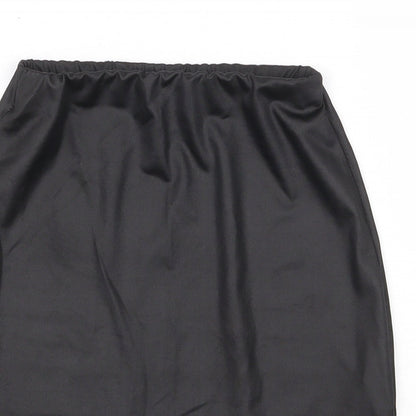 PRETTYLITTLETHING Womens Black Polyester A-Line Skirt Size 6
