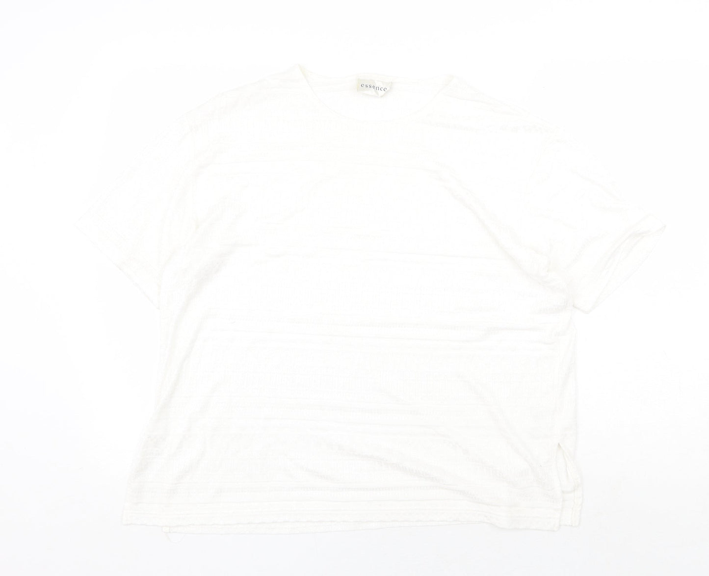 Womens UK Size 18 essence White Basic T-Shirt