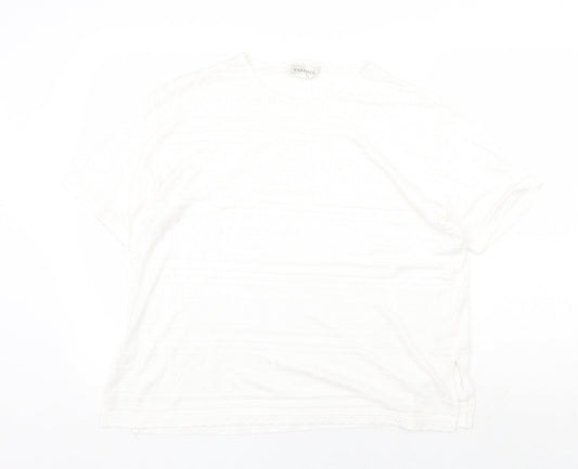 Womens UK Size 18 essence White Basic T-Shirt
