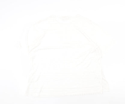 Womens UK Size 18 essence White Basic T-Shirt
