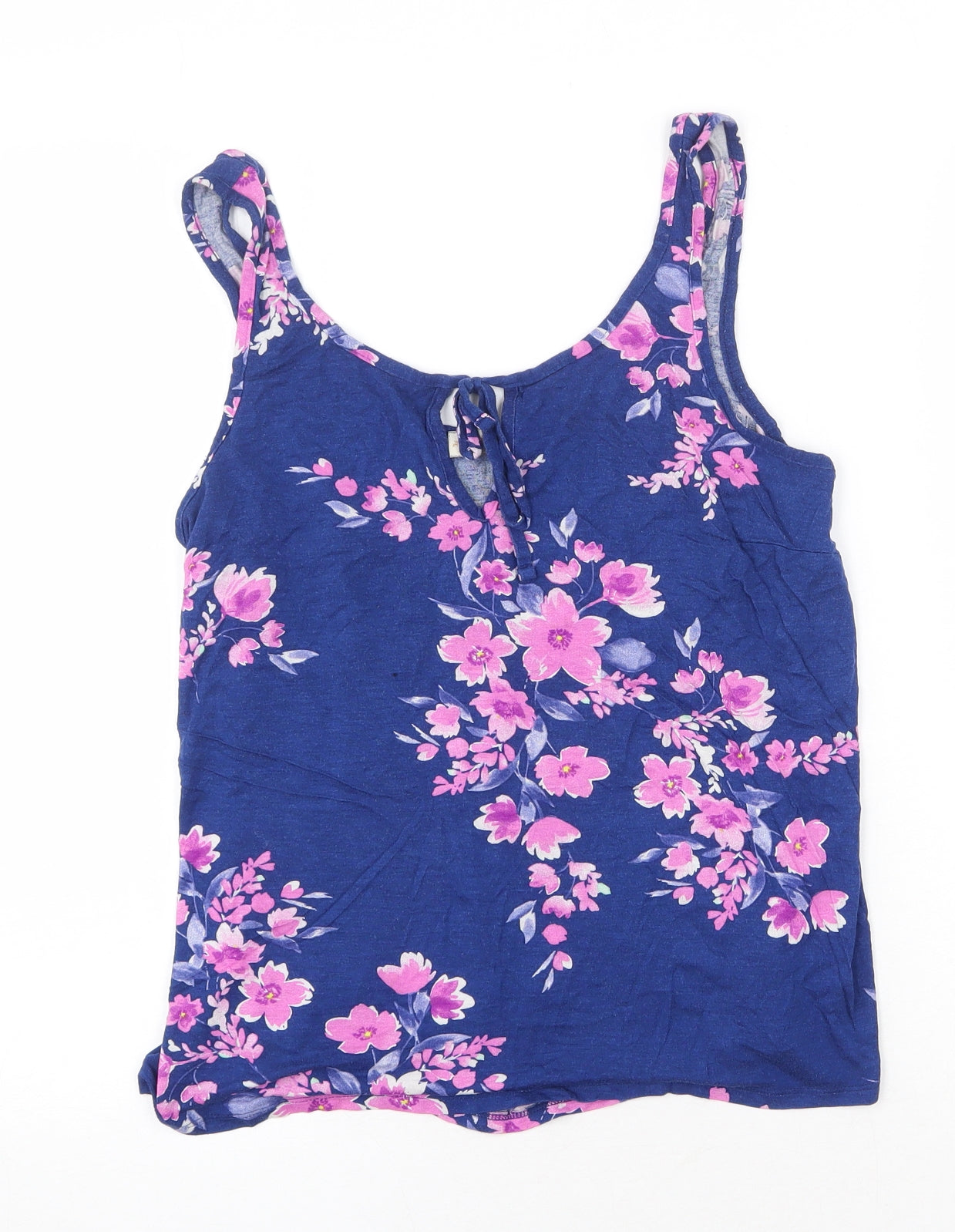 F&F Womens Blue Viscose Basic Tank Size 8 Scoop Neck