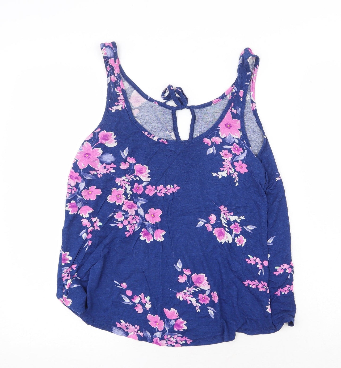 F&F Womens Blue Viscose Basic Tank Size 8 Scoop Neck