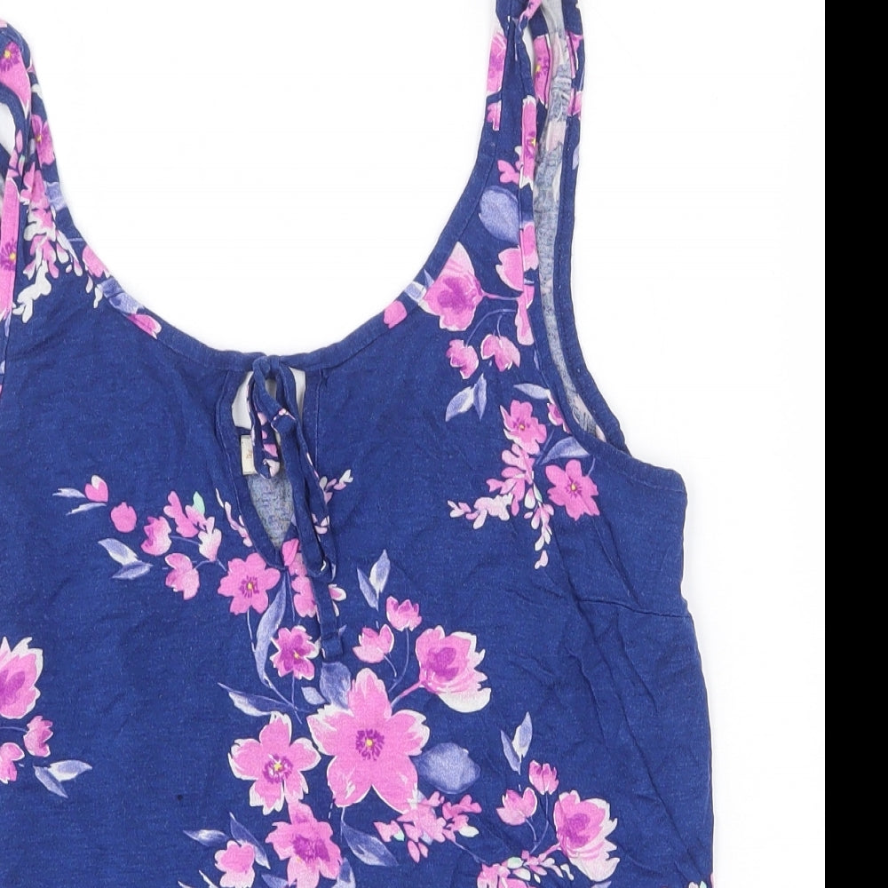 F&F Womens Blue Viscose Basic Tank Size 8 Scoop Neck