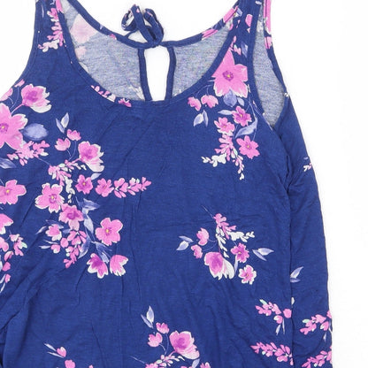 F&F Womens Blue Viscose Basic Tank Size 8 Scoop Neck