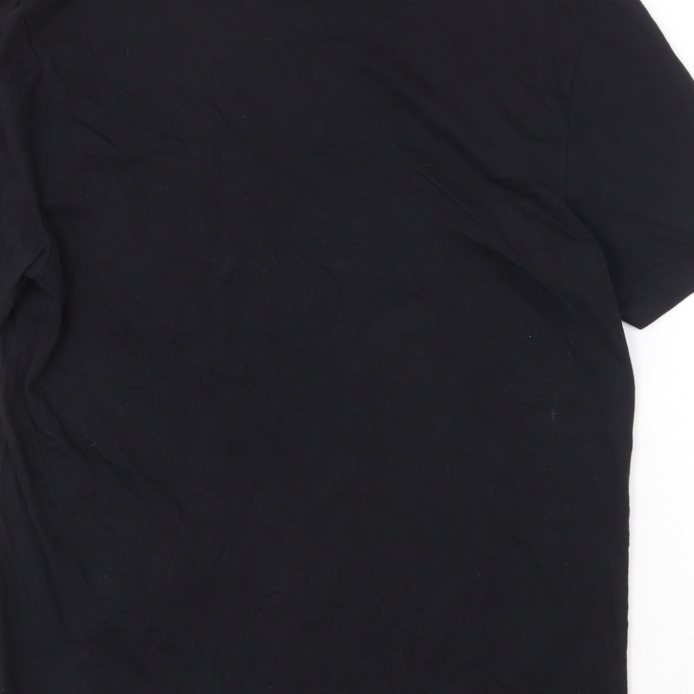 F&F Womens Black 100% Cotton Basic T-Shirt Size M Scoop Neck - Keep it Chilled Snowman