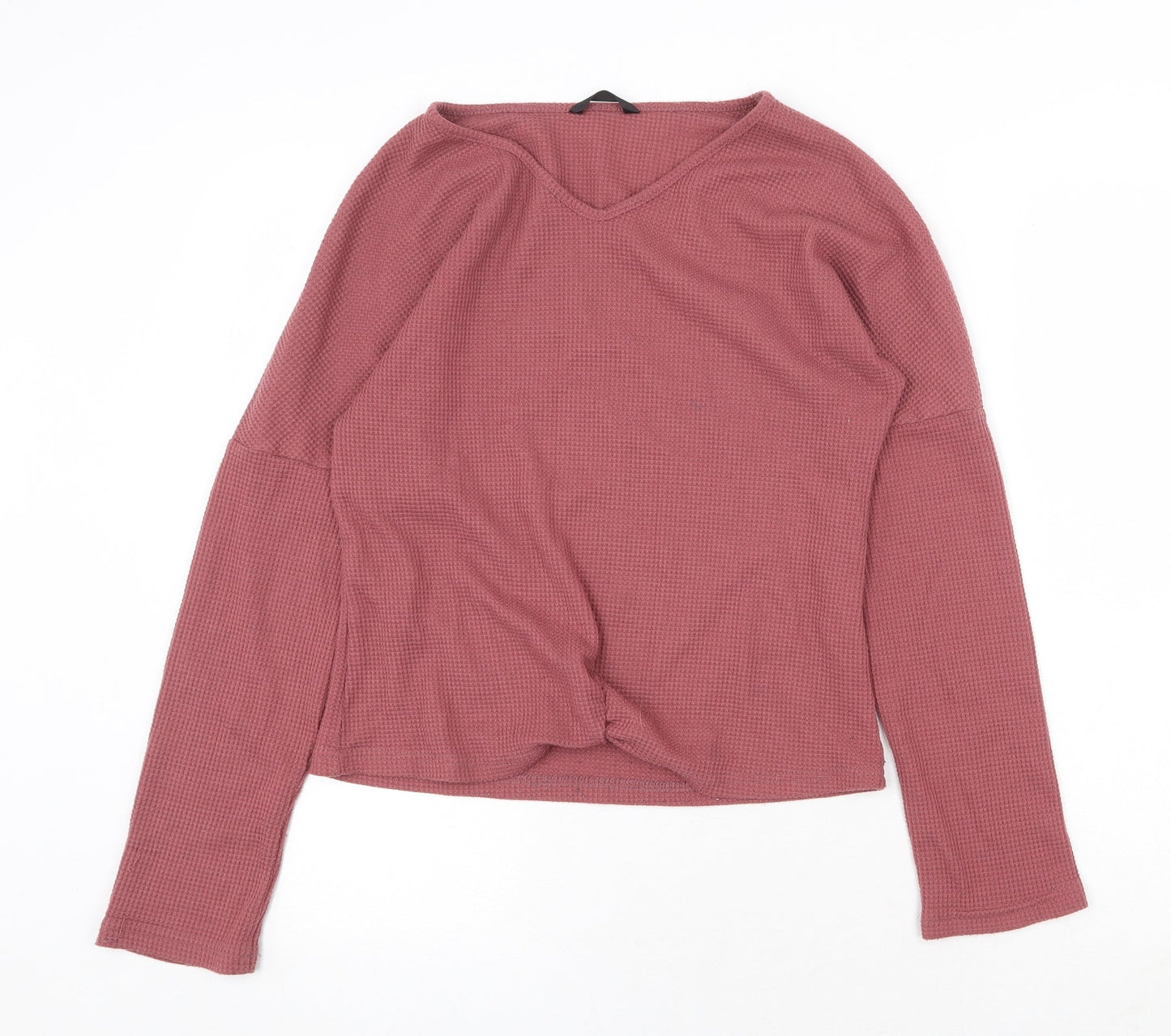 Womens UK Size M Preworn Pink Cropped Blouse