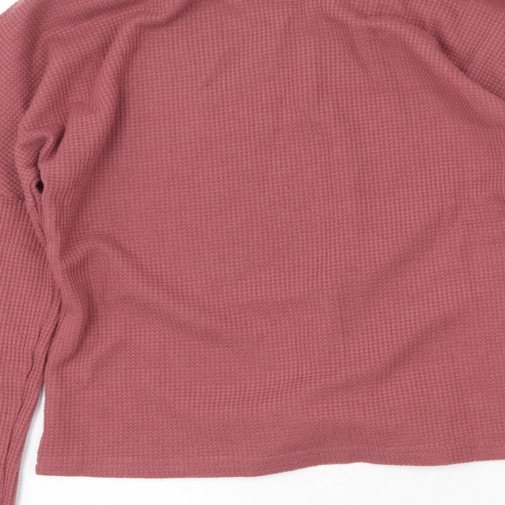Womens UK Size M Preworn Pink Cropped Blouse