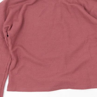 Womens UK Size M Preworn Pink Cropped Blouse