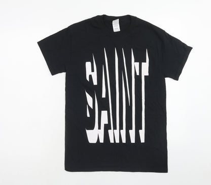 Mens UK Size S Gildan Black  T-Shirt