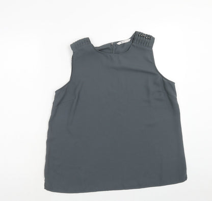 TU Womens Grey Polyester Basic Tank Size 8 Scoop Neck