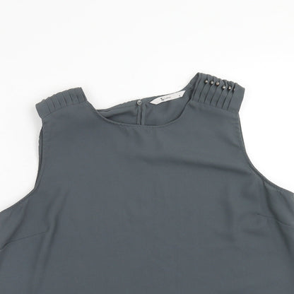 TU Womens Grey Polyester Basic Tank Size 8 Scoop Neck