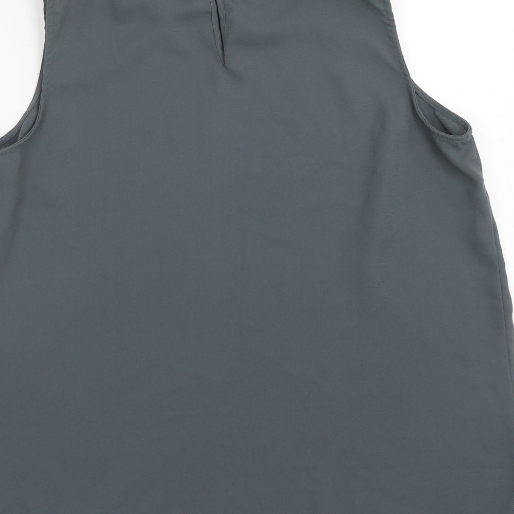 TU Womens Grey Polyester Basic Tank Size 8 Scoop Neck