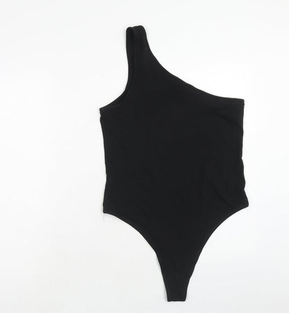Primark Womens Black Cotton Bodysuit One-Piece Size L Snap