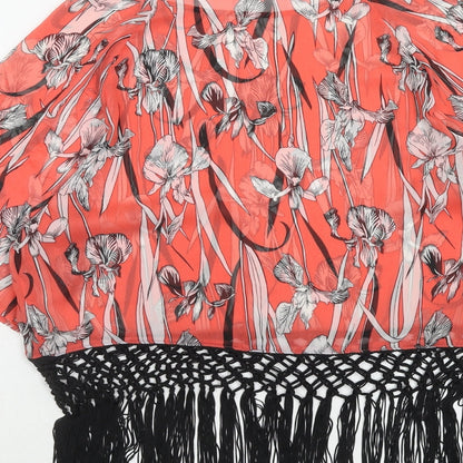 Papaya Womens Pink Floral Polyester Basic Blouse Size 12 Boat Neck