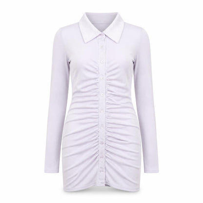 Missguided Womens Purple Polyester Bodycon Size 4 Collared Button