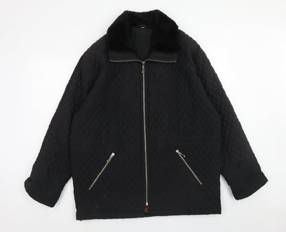 JFW Womens Black Quilted Jacket Size 12 Zip