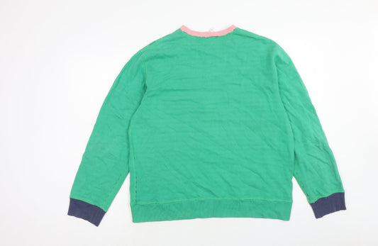 Gap Womens Green Cotton Pullover Sweatshirt Size L Pullover - Inside Out Effect