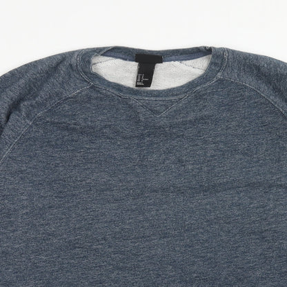Mens UK Size M H&M Blue Pullover Sweatshirt