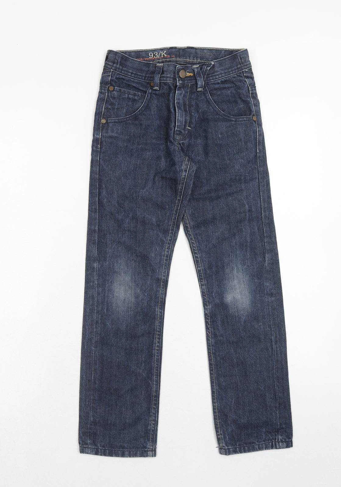 NEXT Boys Blue Cotton Straight Jeans Size 9 Months Regular Zip
