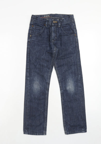 NEXT Boys Blue Cotton Straight Jeans Size 9 Months Regular Zip