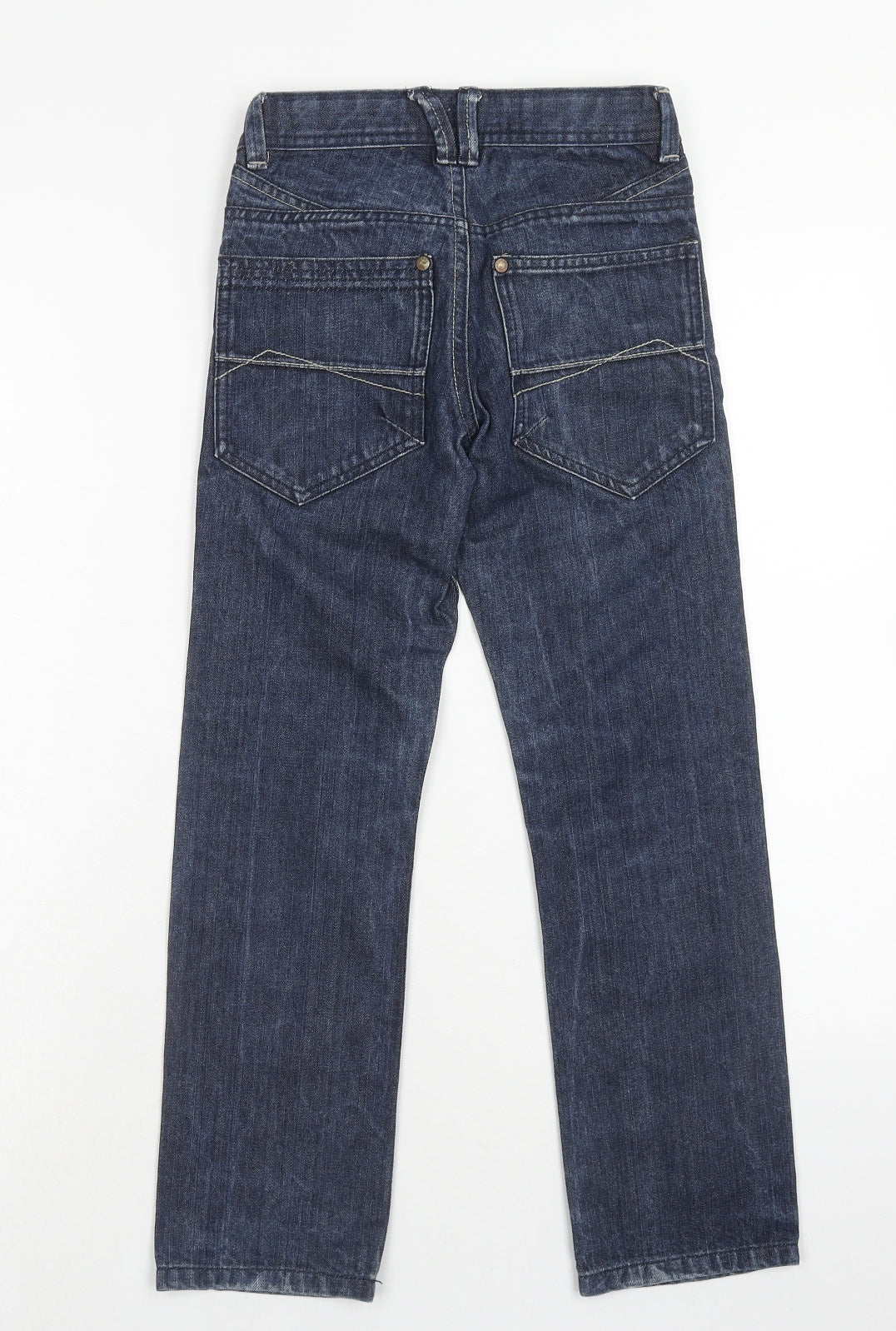 NEXT Boys Blue Cotton Straight Jeans Size 9 Months Regular Zip