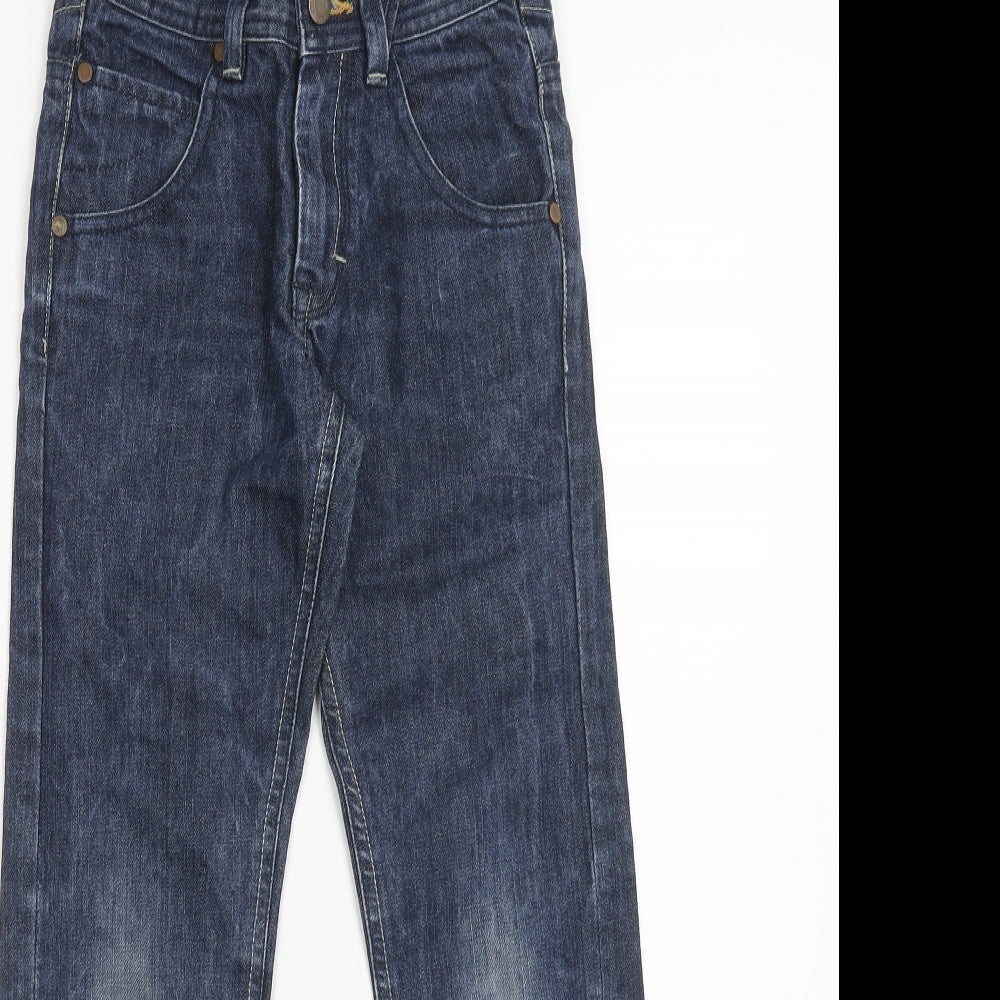 NEXT Boys Blue Cotton Straight Jeans Size 9 Months Regular Zip