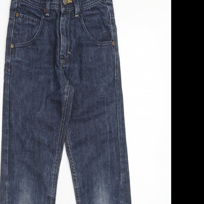 NEXT Boys Blue Cotton Straight Jeans Size 9 Months Regular Zip