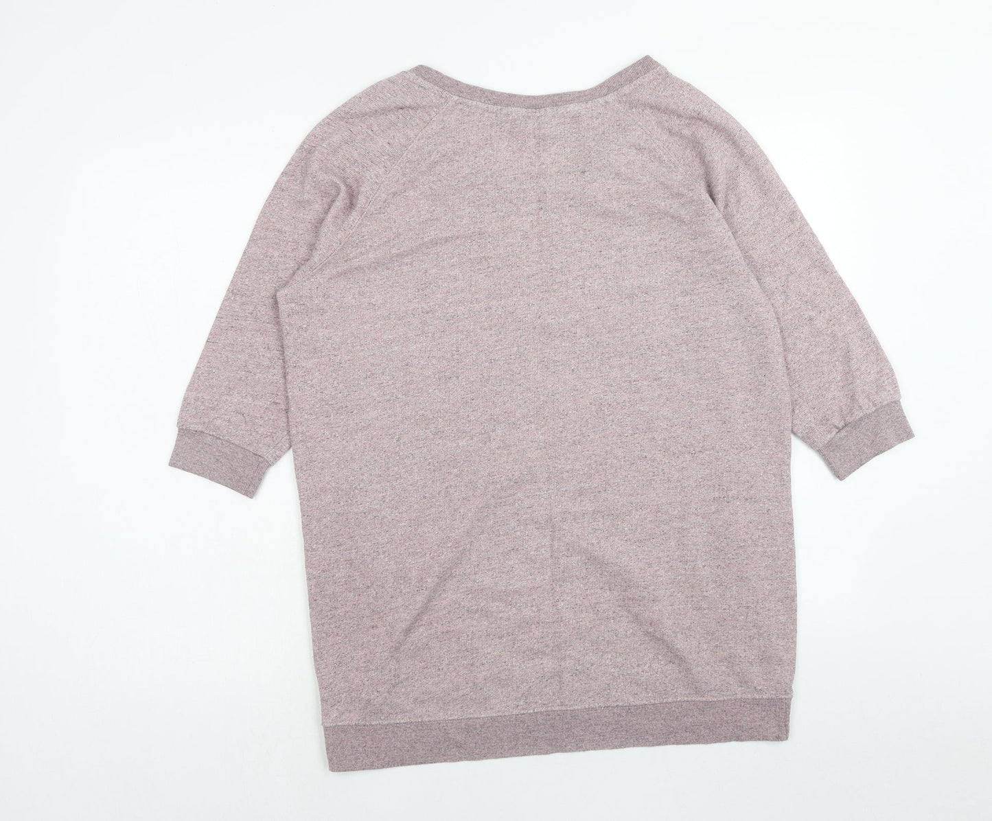 New Look Womens Pink Cotton Pullover Sweatshirt Size S Zip