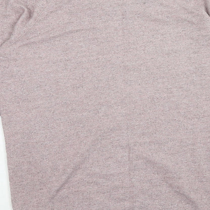 New Look Womens Pink Cotton Pullover Sweatshirt Size S Zip