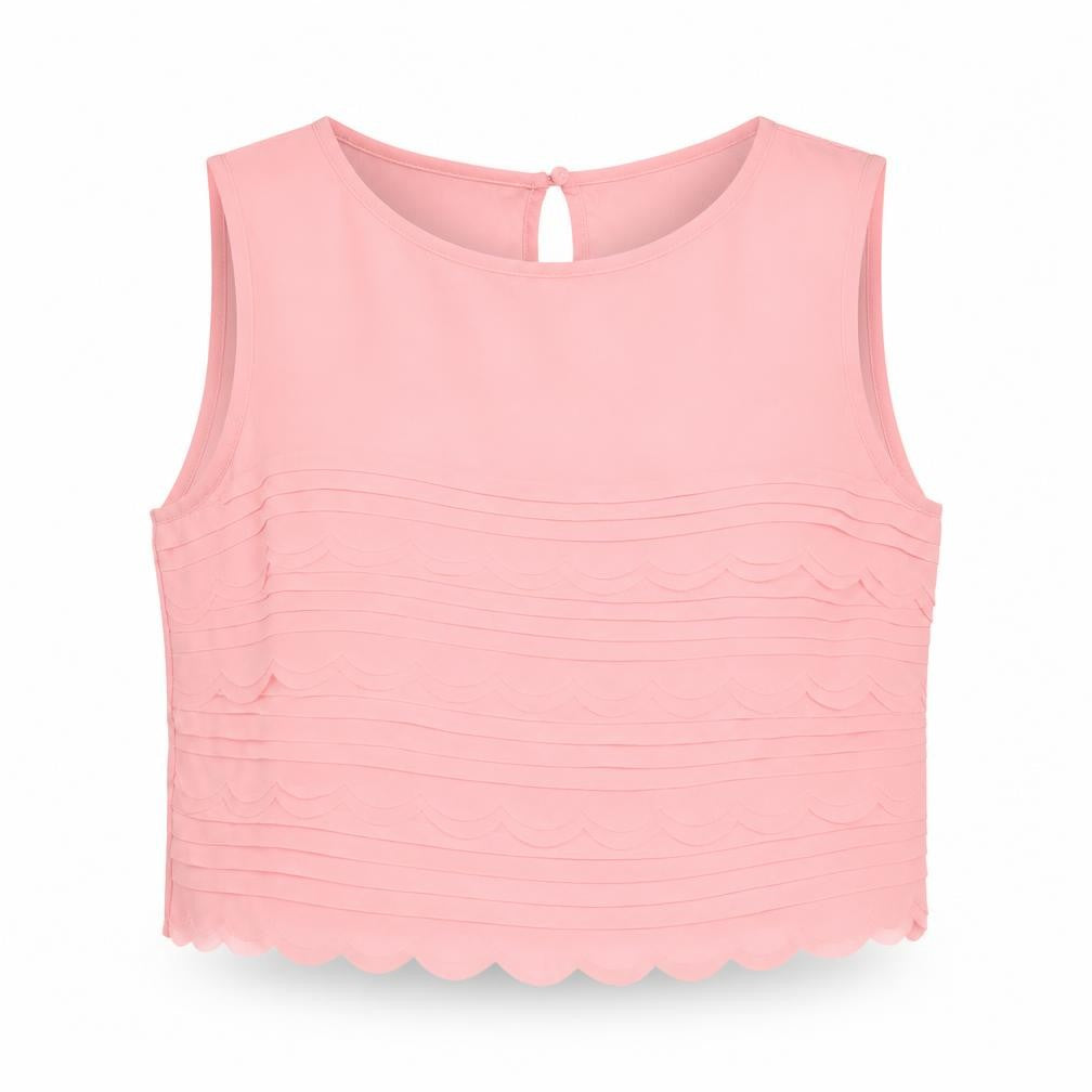 Womens UK Size 10 Topshop Pink Cropped Tank