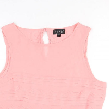 Womens UK Size 10 Topshop Pink Cropped Tank