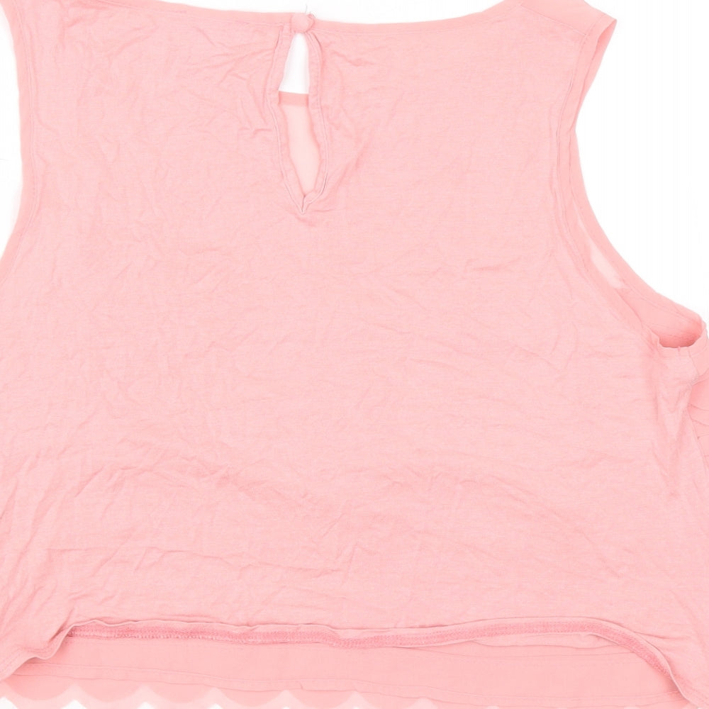 Womens UK Size 10 Topshop Pink Cropped Tank