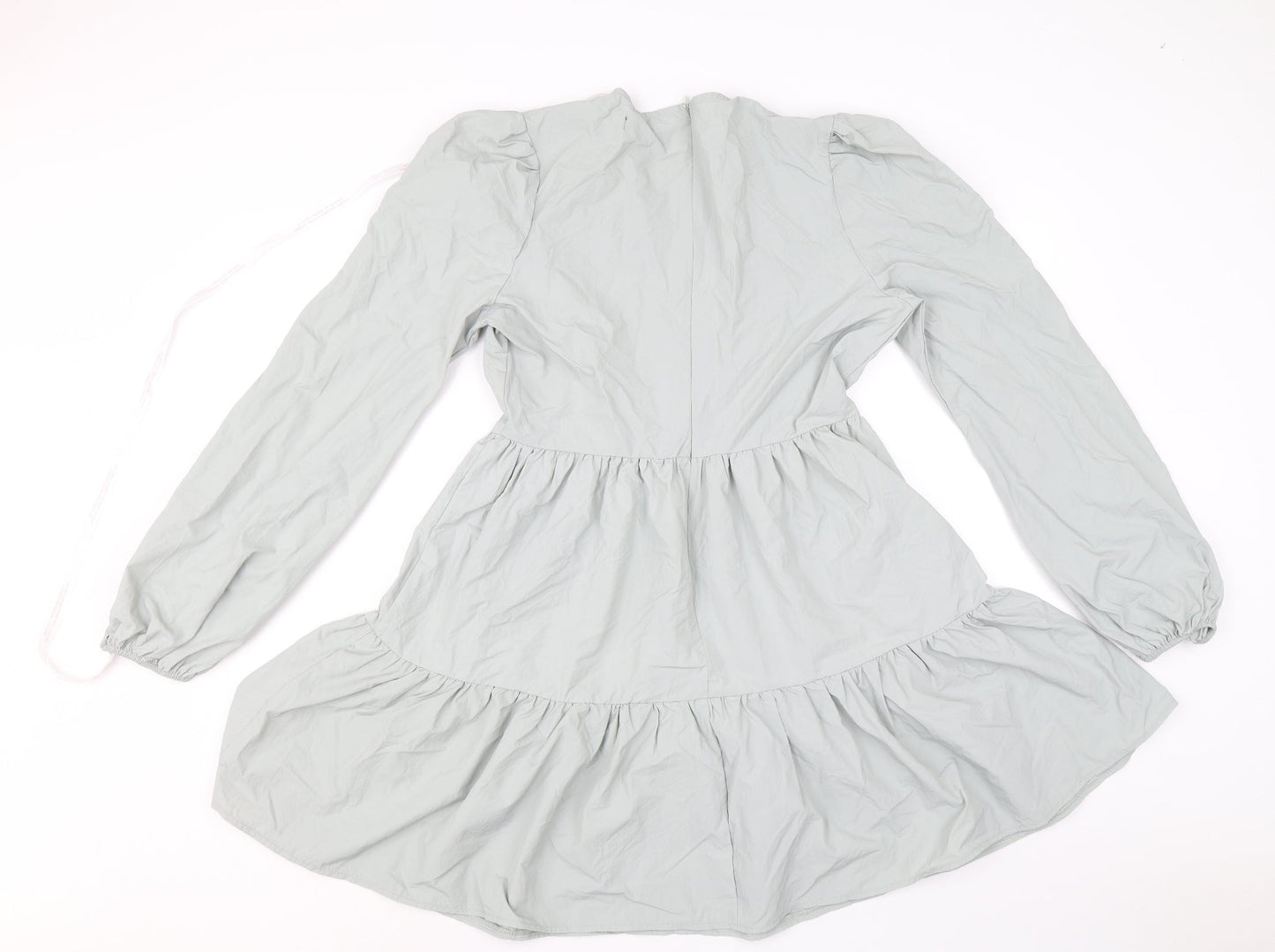 Missguided Womens Grey Polyamide Fit & Flare Size 12 Round Neck Zip