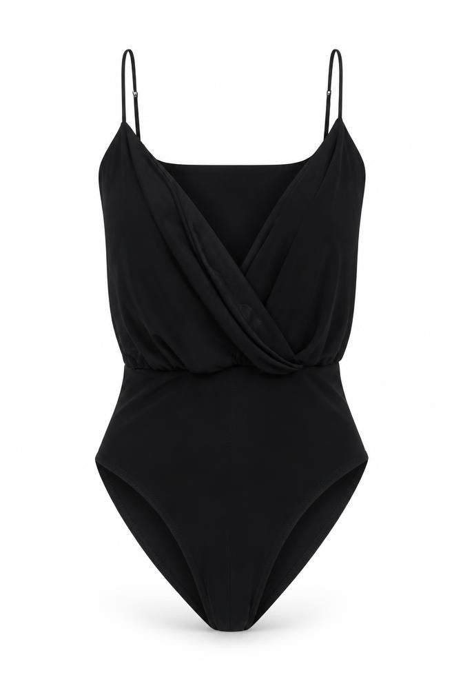 Womens UK Size 8 Boohoo One-Piece Black Bodysuit