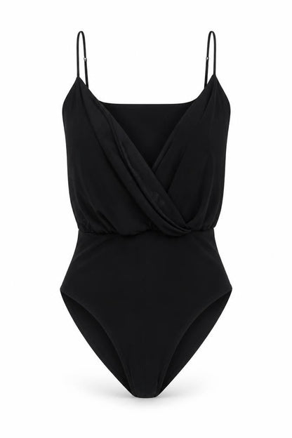 Womens UK Size 8 Boohoo One-Piece Black Bodysuit