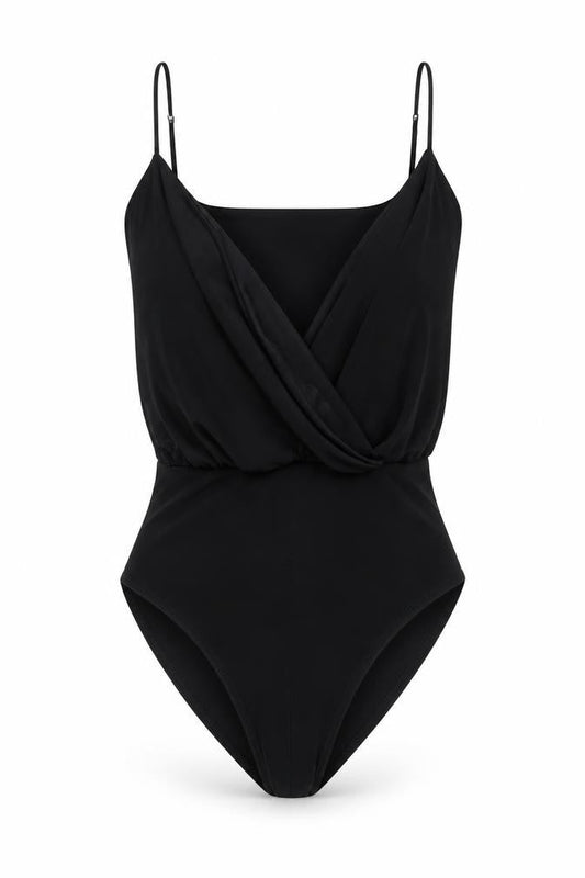 Womens UK Size 8 Boohoo One-Piece Black Bodysuit