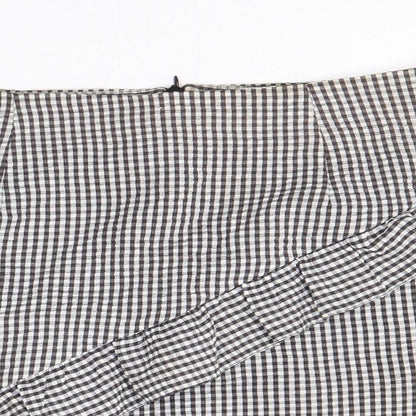 Clockhouse Womens Black Check Polyacrylate Fibre A-Line Skirt Size 12 Zip