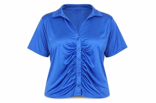 Womens UK Size XL Primark Blue Basic Button-Up