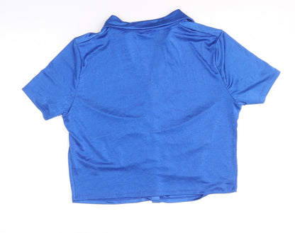 Primark Womens Blue Polyester Basic Button-Up Size XL V-Neck