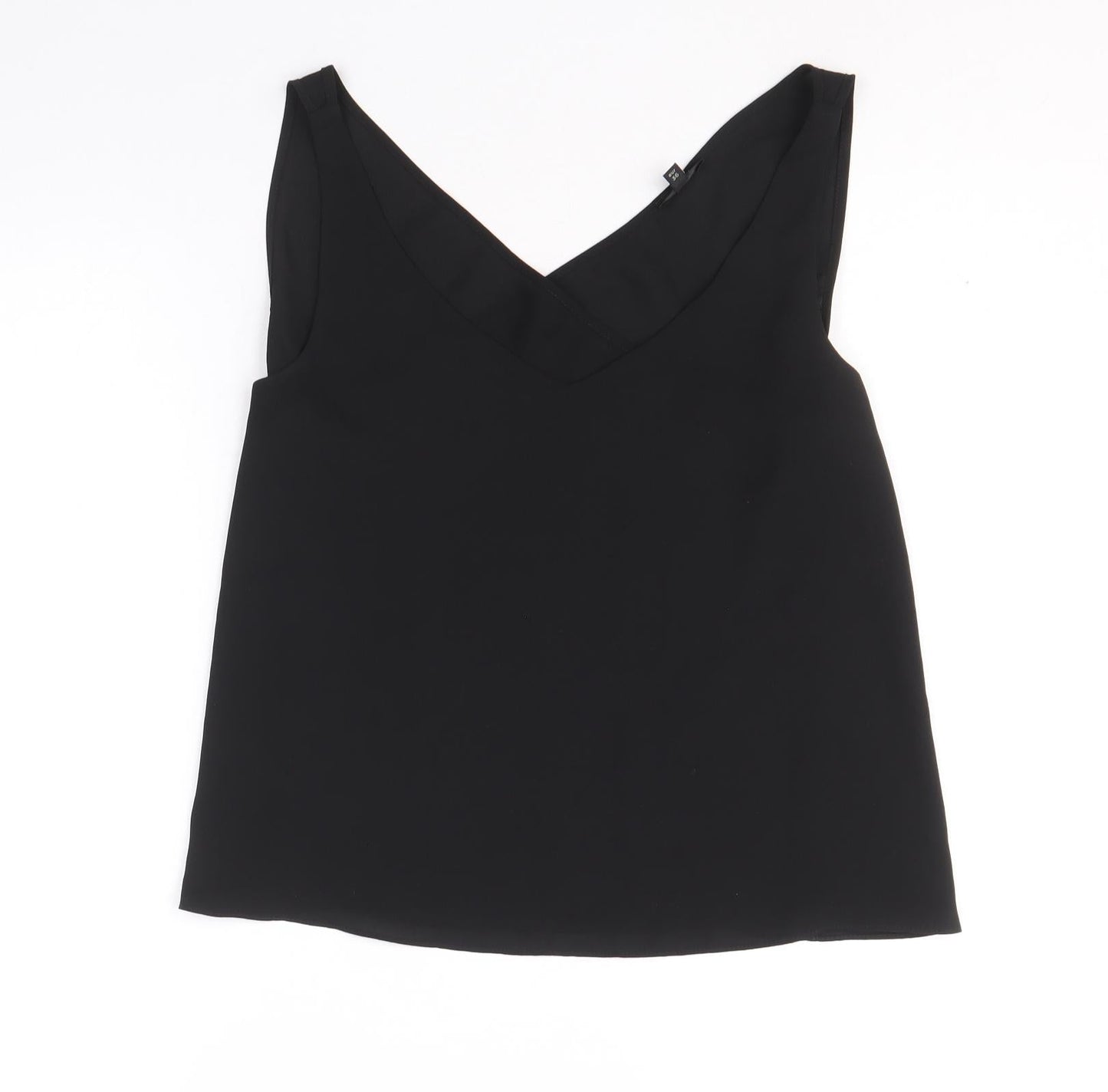 Womens UK Size 8 River Island Black Basic Tank