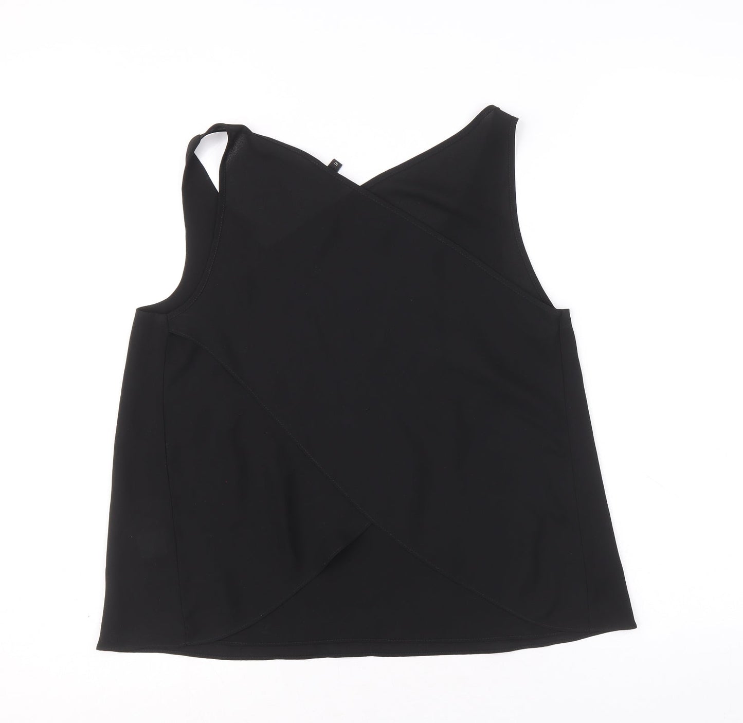 Womens UK Size 8 River Island Black Basic Tank