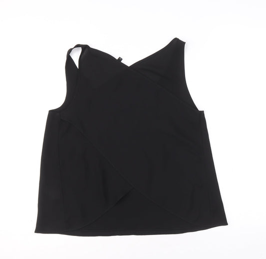Womens UK Size 8 River Island Black Basic Tank