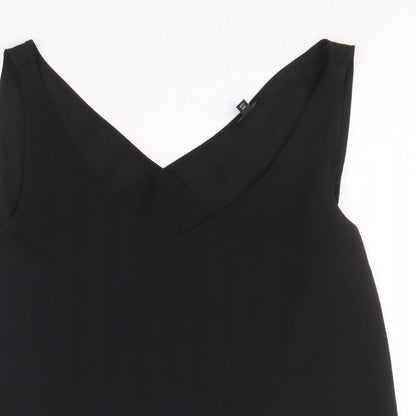 Womens UK Size 8 River Island Black Basic Tank