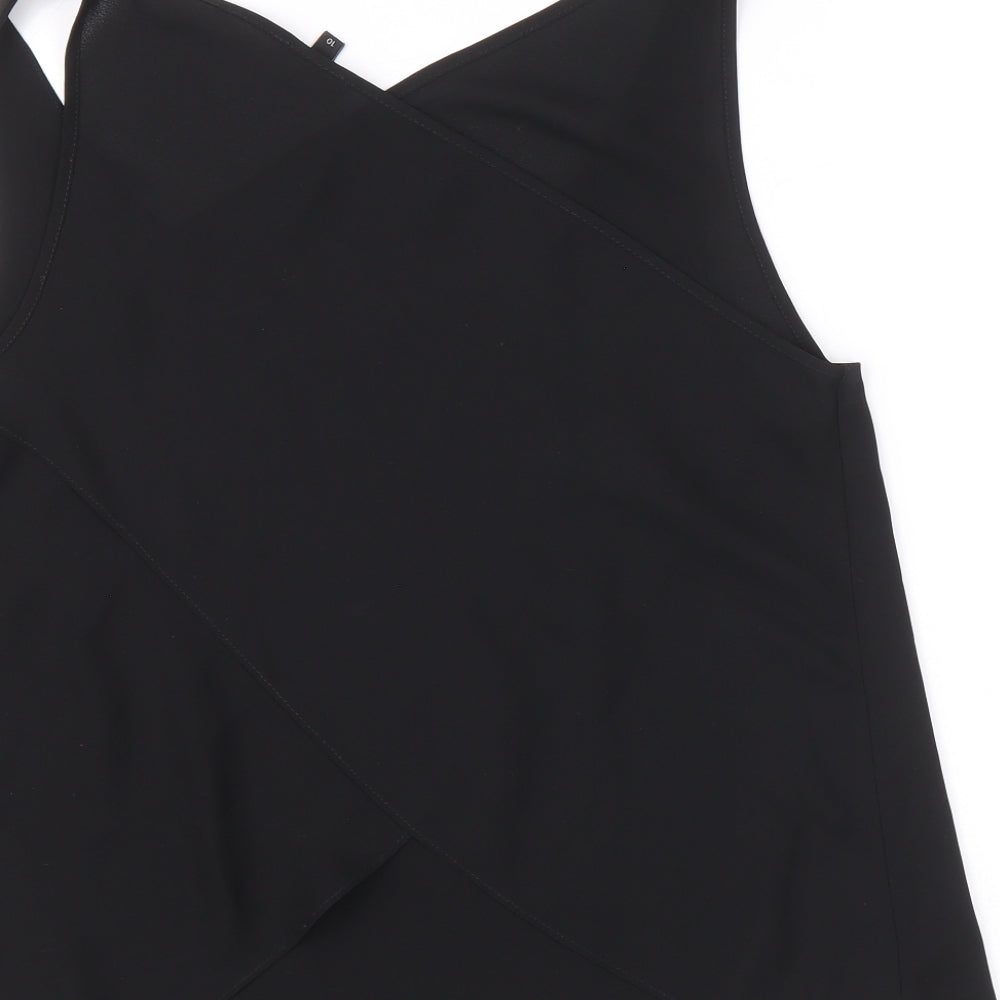 Womens UK Size 8 River Island Black Basic Tank