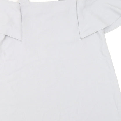 Topshop Womens Blue Polyacrylate Fibre A-Line Size 10 Square Neck Pullover