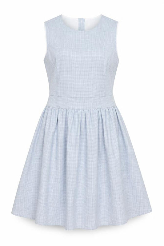 Preworn Womens Blue Geometric Cotton A-Line Size M Round Neck Zip