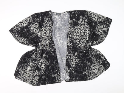 Womens UK Size 12 Apricot Black Kimono Blouse