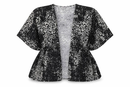 Womens UK Size 12 Apricot Black Kimono Blouse